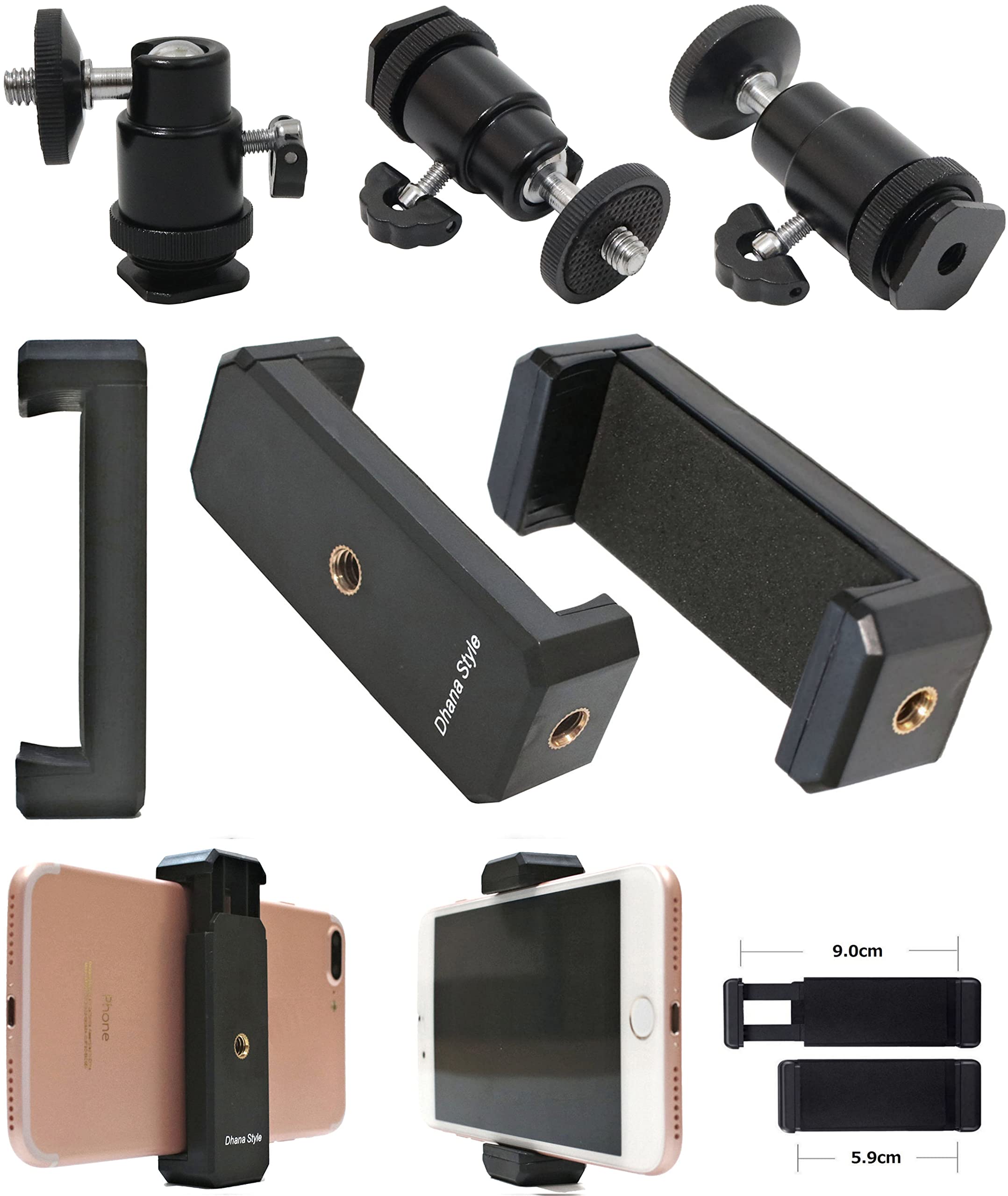Amazon | カメラ ホットシュー スマホ アダプター 自由雲台 2way
